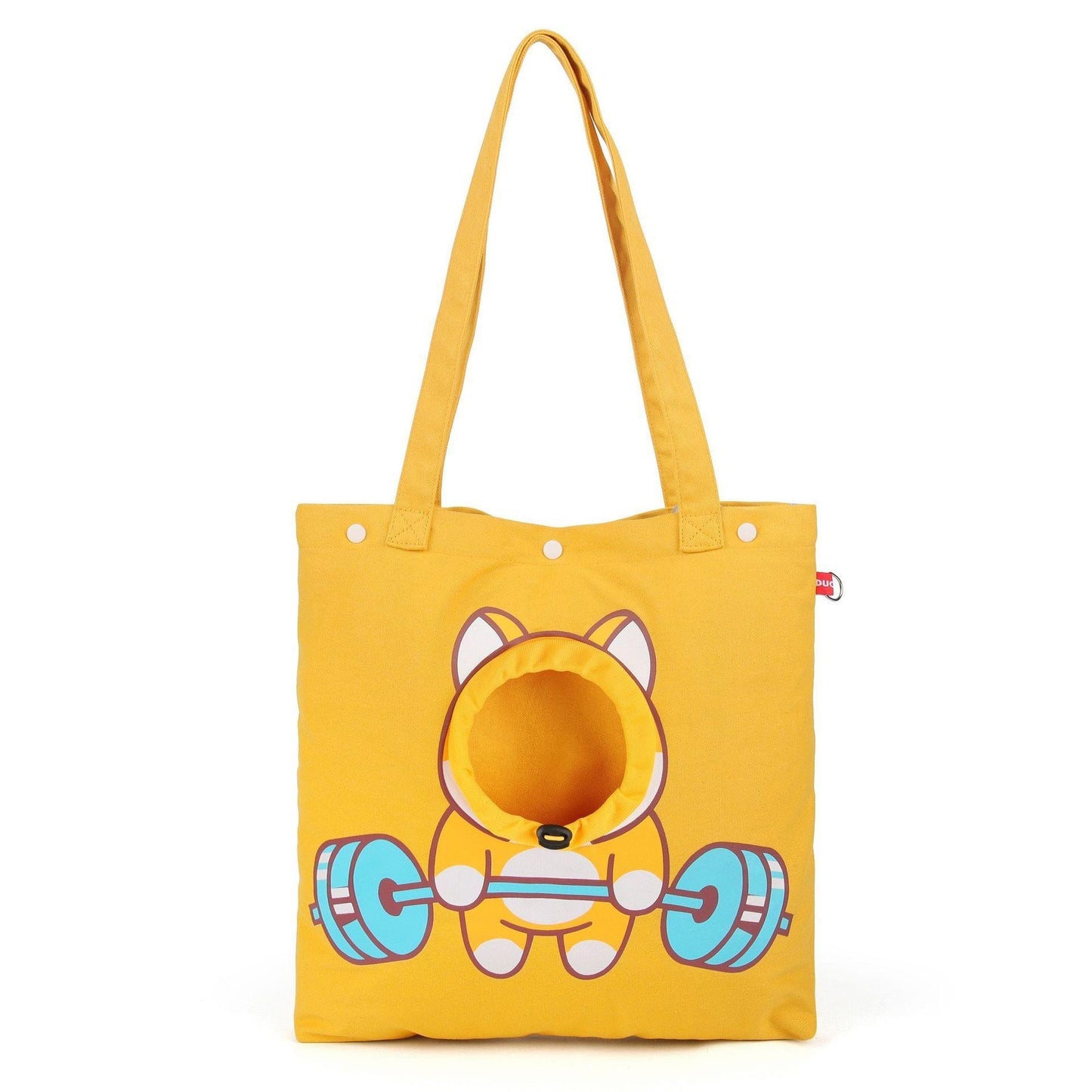 Pet Canvas Shoulder Carrier Bag – Cute Animal Shaped Cat & Dog Tote with Head Window | Portable Chest Bag for Outdoor Travel