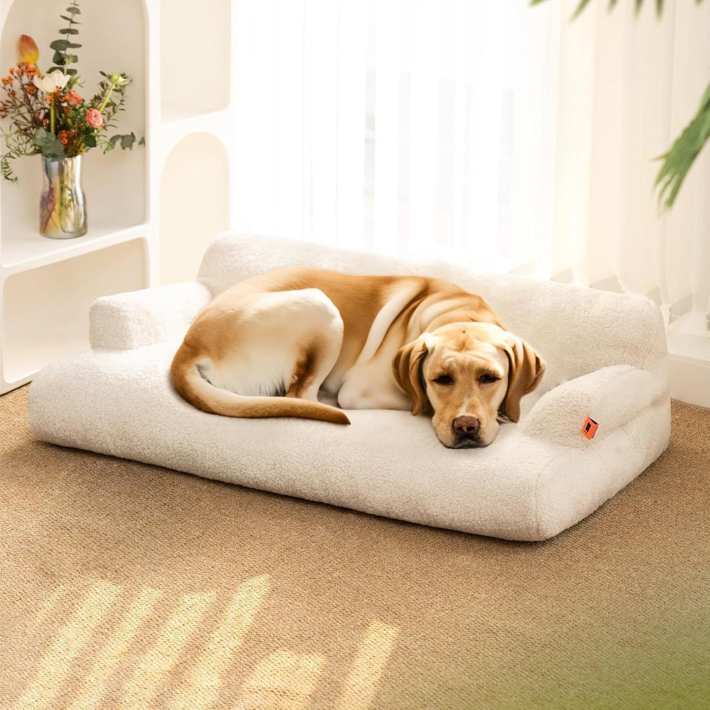 Washable Small Dog Bed – 25.6"x19.7"x7.9" Waterproof Pet Bed with Removable Cover & Non-Slip Bottom for Puppies & Kittens, Grey