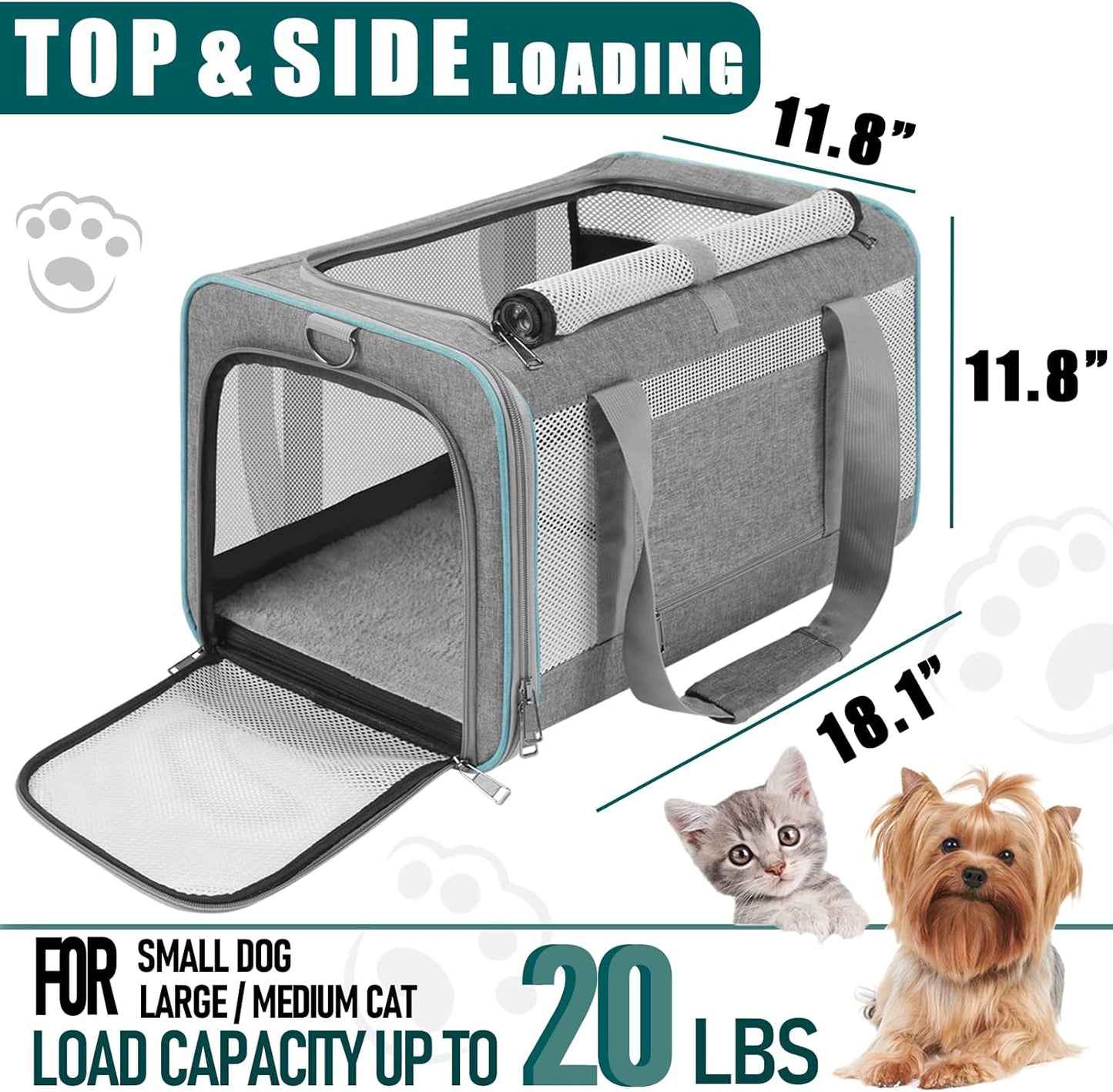 Pet Carrier Bag for Large Cats & Small Dogs β Perfect for Long Trips