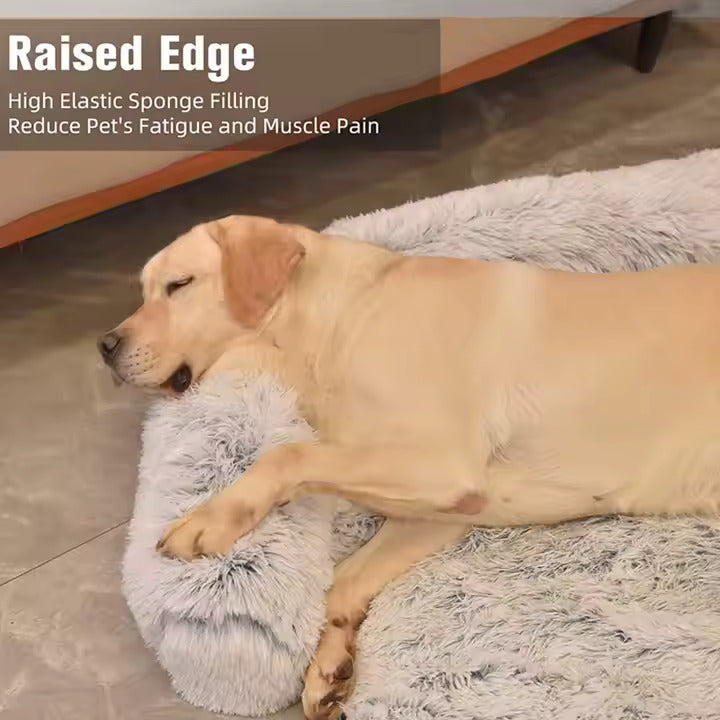 Calming Cat Dog Bed | Faux Fur Fleece Plush Pet Bed