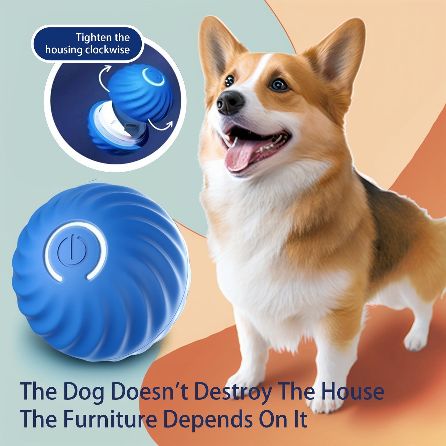 Interactive Smart Bouncing Ball for Dogs β USB Rechargeable, Self-Moving & Rotating Dog Toy with Quiet Urchin Cover | Automatic Pet Entertainment & Mental Stimulation