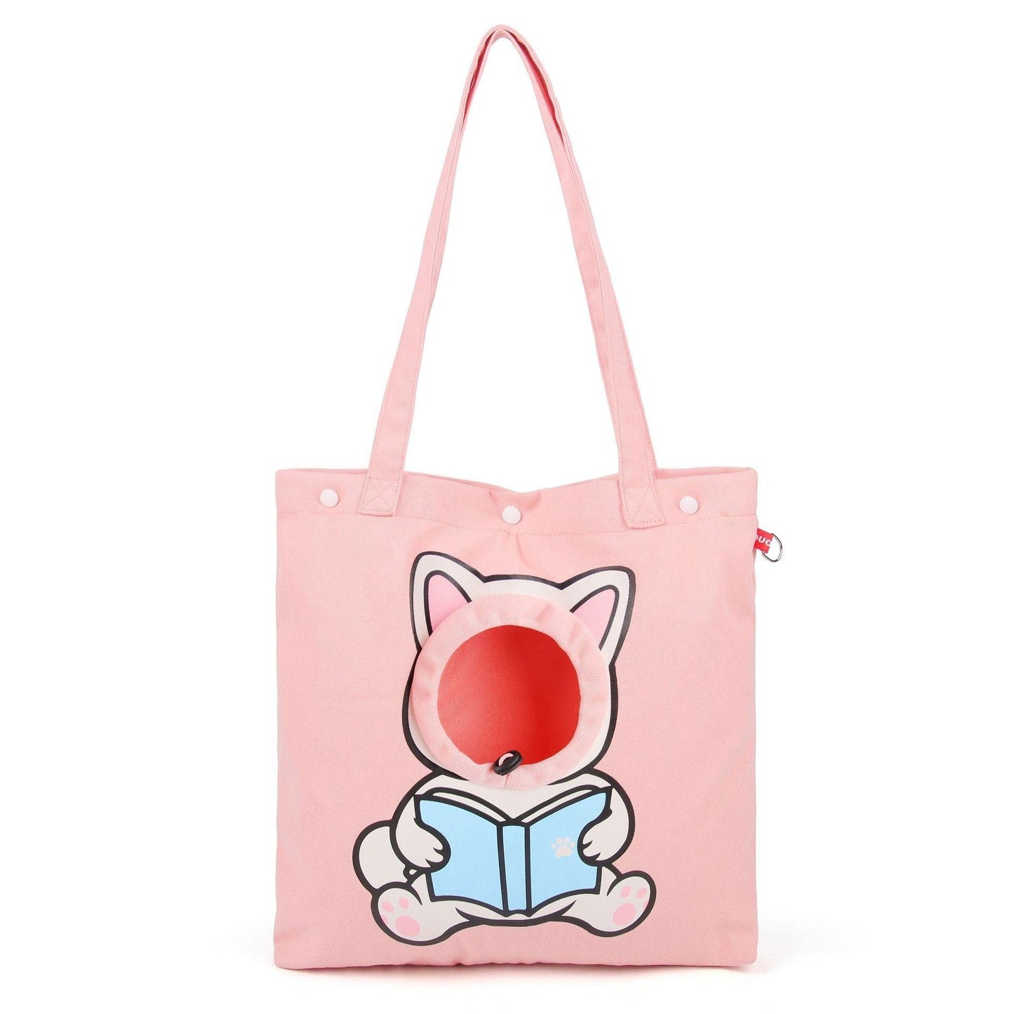 Pet Canvas Shoulder Carrier Bag – Cute Animal Shaped Cat & Dog Tote with Head Window | Portable Chest Bag for Outdoor Travel