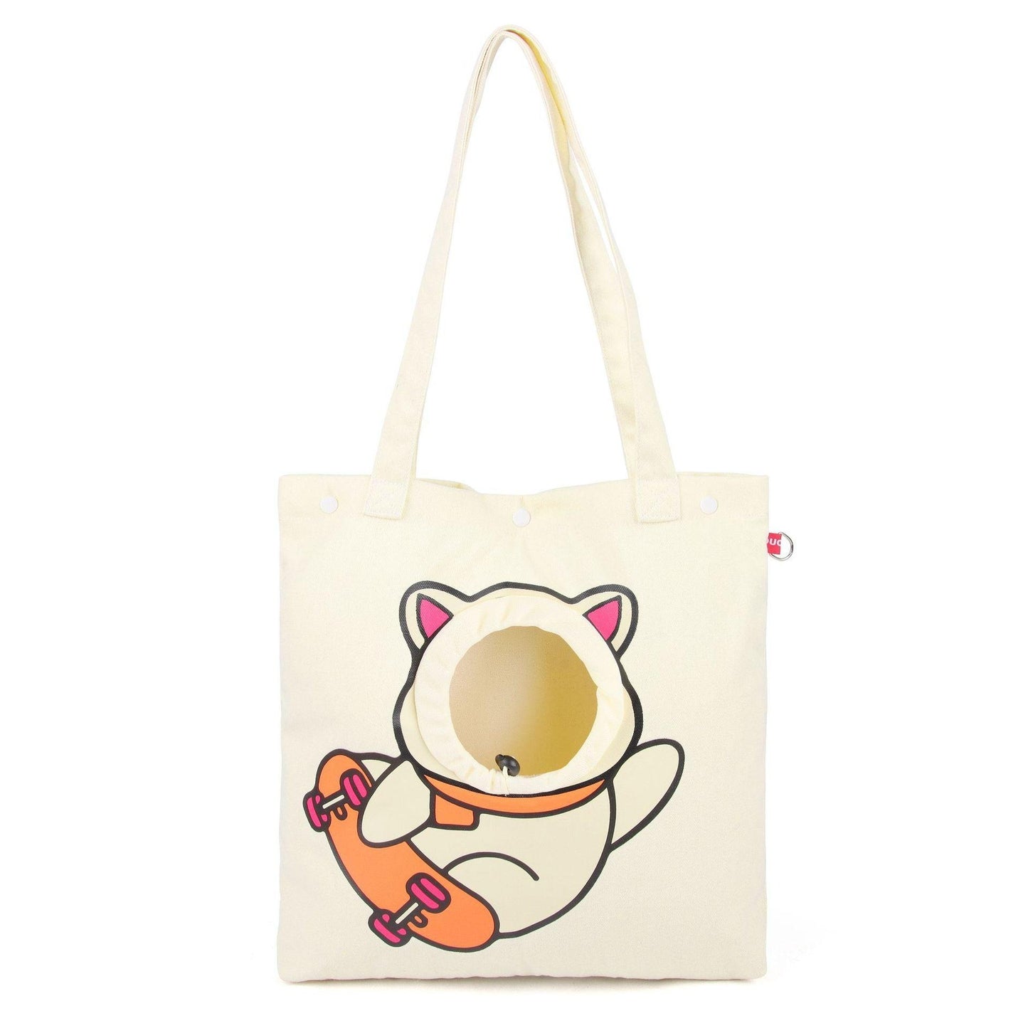 Pet Canvas Shoulder Carrier Bag – Cute Animal Shaped Cat & Dog Tote with Head Window | Portable Chest Bag for Outdoor Travel