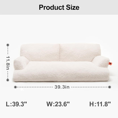 Washable Small Dog Bed – 25.6"x19.7"x7.9" Waterproof Pet Bed with Removable Cover & Non-Slip Bottom for Puppies & Kittens, Grey