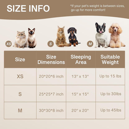Donut Cat Bed – Fluffy, Washable Round Calming Pet Bed for Indoor Cats, Kittens & Small Dogs, Light Brown