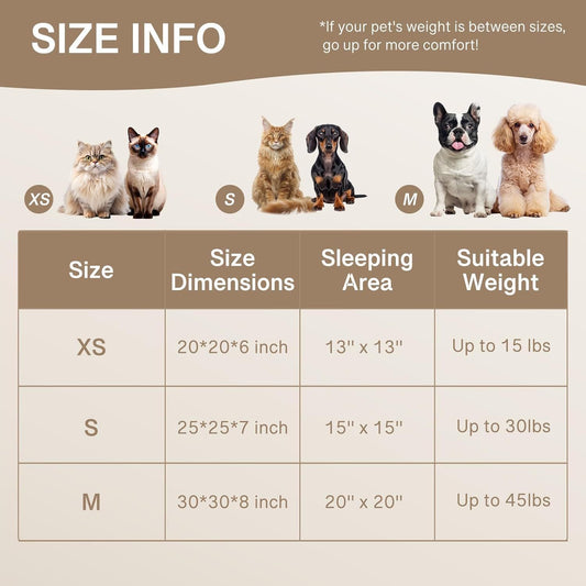 Donut Cat Bed – Fluffy, Washable Round Calming Pet Bed for Indoor Cats, Kittens & Small Dogs, Light Brown