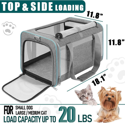 Pet Carrier Bag for Large Cats & Small Dogs – Perfect for Long Trips