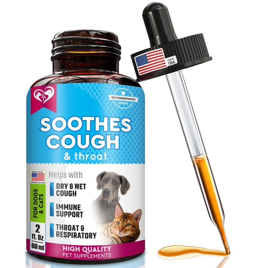 Natural Kennel Cough & Respiratory Relief for Dogs & Cats – Cough, Cold, Trachea & Asthma Support