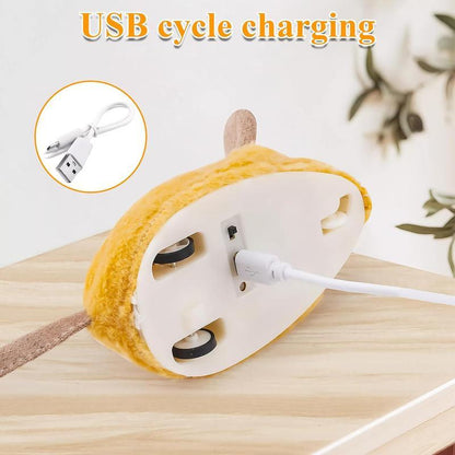 Interactive Cat Mouse Toy with LED, Feather Tail & Catnip – USB Rechargeable
