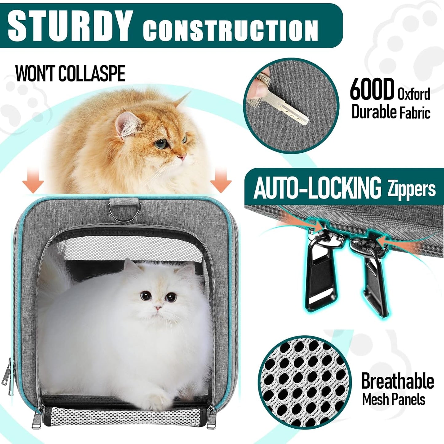 Pet Carrier Bag for Large Cats & Small Dogs – Perfect for Long Trips