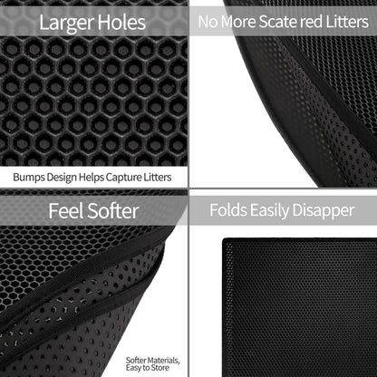 Waterproof Cat Litter Mat – Honeycomb Trap, Non-Slip, Washable