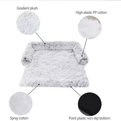 Calming Cat Dog Bed | Faux Fur Fleece Plush Pet Bed