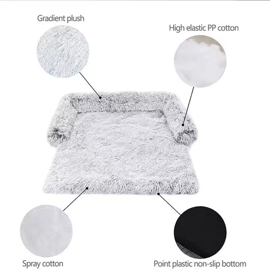 Calming Cat Dog Bed | Faux Fur Fleece Plush Pet Bed