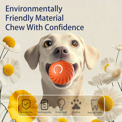 Interactive Smart Bouncing Ball for Dogs – USB Rechargeable, Self-Moving & Rotating Dog Toy with Quiet Urchin Cover | Automatic Pet Entertainment & Mental Stimulation