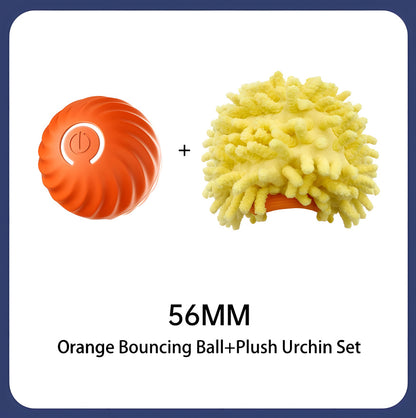 Interactive Smart Bouncing Ball for Dogs – USB Rechargeable, Self-Moving & Rotating Dog Toy with Quiet Urchin Cover | Automatic Pet Entertainment & Mental Stimulation