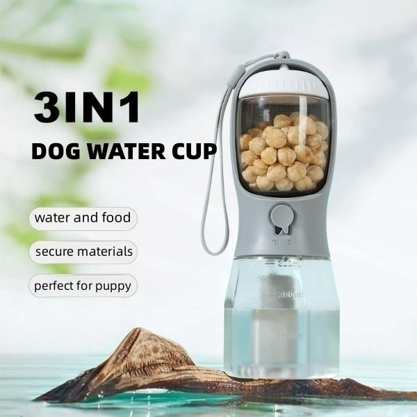 Dog Water Cup Drinking Food Garbage Bag Three-in-one Portable Small Multi-functional For Pets