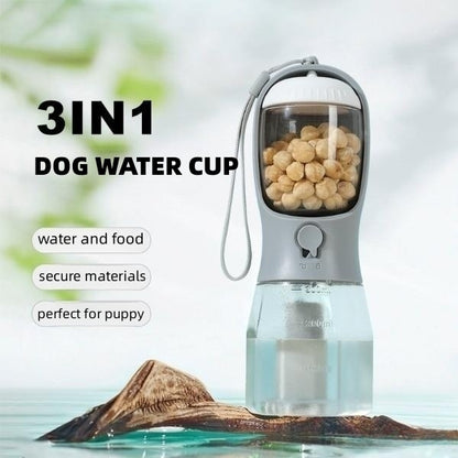Dog Water Cup Drinking Food Garbage Bag Three-in-one Portable Small Multi-functional For Pets