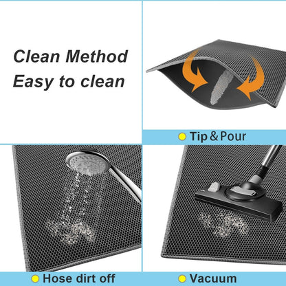 Waterproof Cat Litter Mat – Honeycomb Trap, Non-Slip, Washable