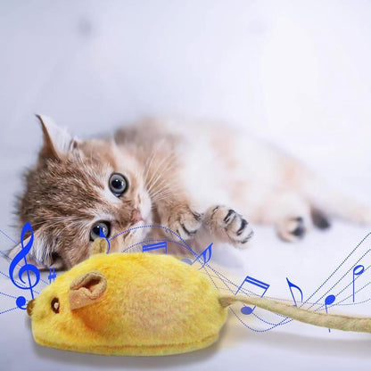 Interactive Cat Mouse Toy with LED, Feather Tail & Catnip – USB Rechargeable