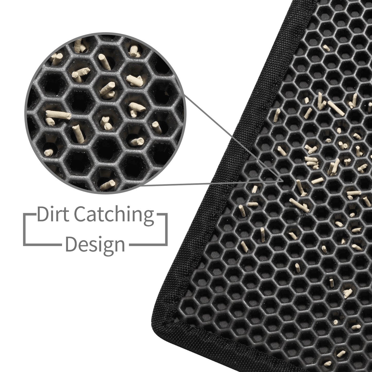 Waterproof Cat Litter Mat – Honeycomb Trap, Non-Slip, Washable