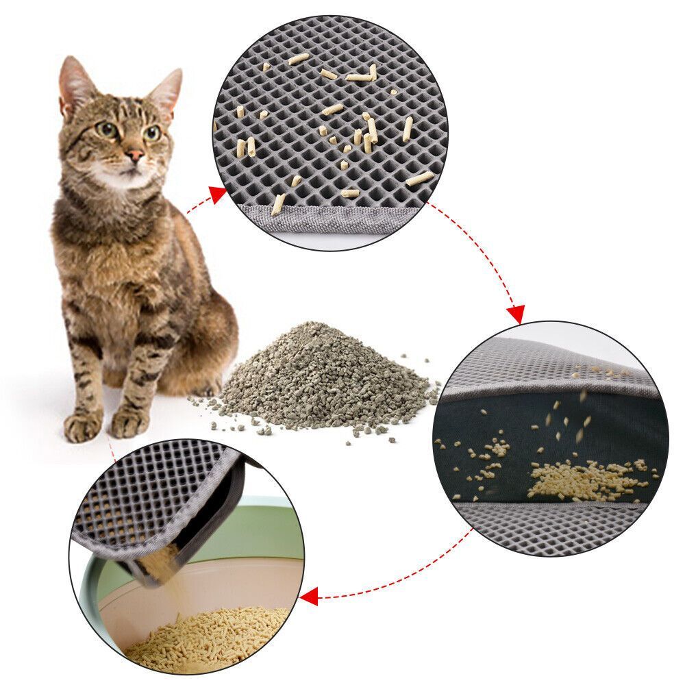 Waterproof Cat Litter Mat – Honeycomb Trap, Non-Slip, Washable