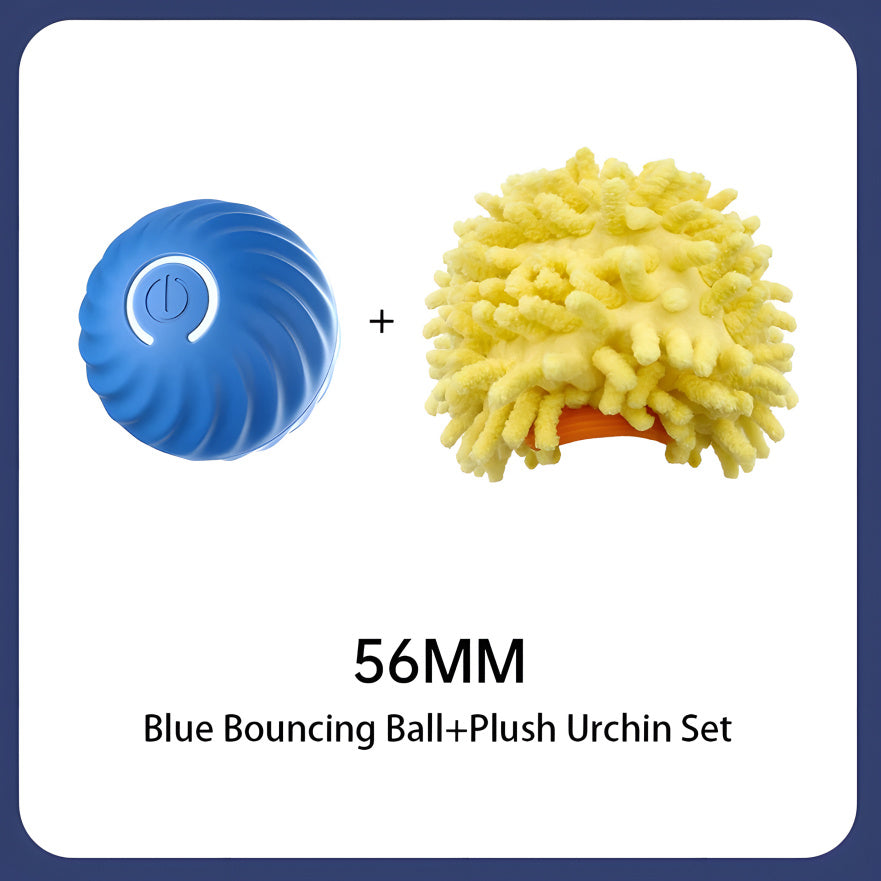 Interactive Smart Bouncing Ball for Dogs – USB Rechargeable, Self-Moving & Rotating Dog Toy with Quiet Urchin Cover | Automatic Pet Entertainment & Mental Stimulation